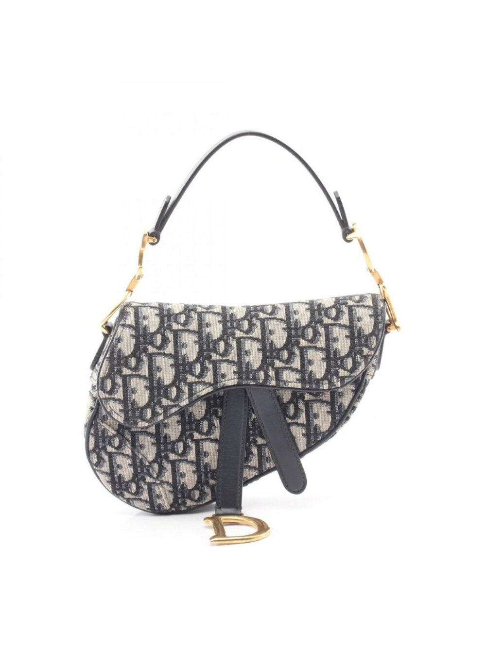 Dior Saddle Bag Mini Oblique Jacquard Navy Ivory Canvas Leather